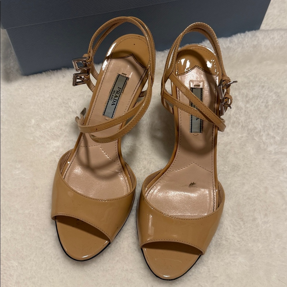 Prada Women's Beige Strappy Heels - Picture 2 of 6